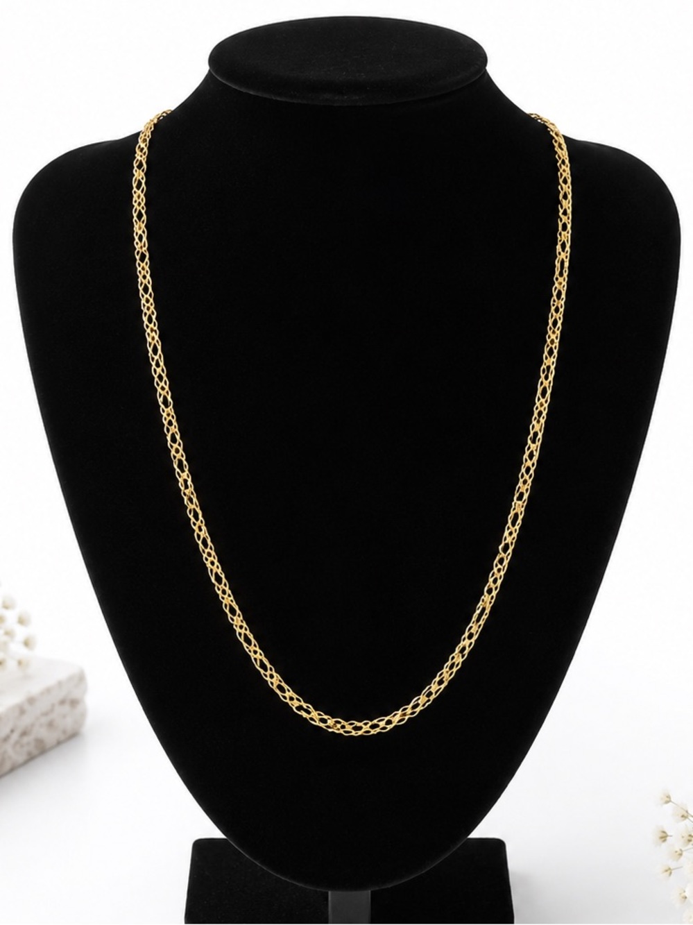 10k Yellow Gold Rhombo Link Chain Necklace NEW